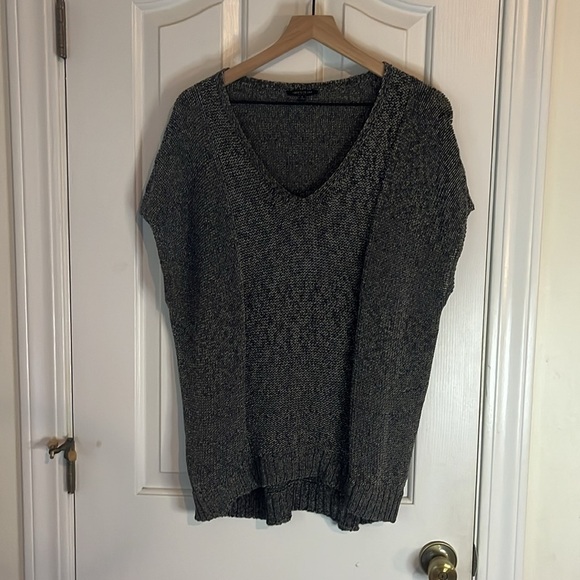 Lafayette 148 New York | Drop Hem Knit Gun Metal Gray Sweater Vest Size Large - Picture 3 of 9